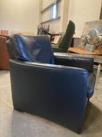 fauteuil echt leer blauw merk Touché, Huis en Inrichting, 75 tot 100 cm, Leer, Ophalen of Verzenden, 75 tot 100 cm
