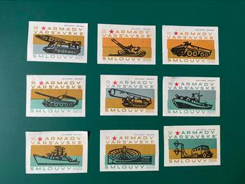 Luciferdoosje etiketten Matchbox labels Thema oorlog tanks 2 beschikbaar voor biedingen