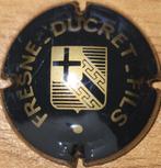 Champagnecapsule FRESNE-DUCRET & Fils zwart & mat goud nr.05, Verzamelen, Ophalen of Verzenden, Nieuw, Frankrijk, Champagne