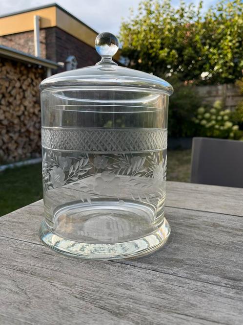 Antieke glazen koekjespot, Antiek en Kunst, Antiek | Glas en Kristal, Ophalen of Verzenden