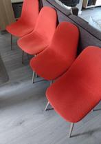 Stoelen oranje 4 stuks eetkamerstoelen, Huis en Inrichting, Stoelen, Ophalen, Gebruikt, Overige kleuren, Vier