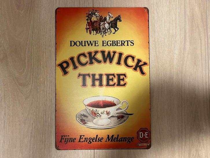 Reclamebord Douwe Egberts Pickwick Thee 20x30, Verzamelen, Merken en Reclamevoorwerpen, Zo goed als nieuw, Reclamebord, Ophalen of Verzenden