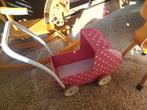Nette houten poppenwagen roze met stippen, Ophalen, Zo goed als nieuw, Meisje