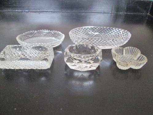 5 x Antiek Kristal Zoutvaatjes ,Ringen bakje ? & Schaaltjes, Antiek en Kunst, Antiek | Glas en Kristal, Ophalen of Verzenden