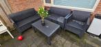Mooie zwarte wicker loungeset - 4 zitplaatsen, Tuin en Terras, 4 zitplaatsen, Ophalen of Verzenden, Loungeset, Wicker