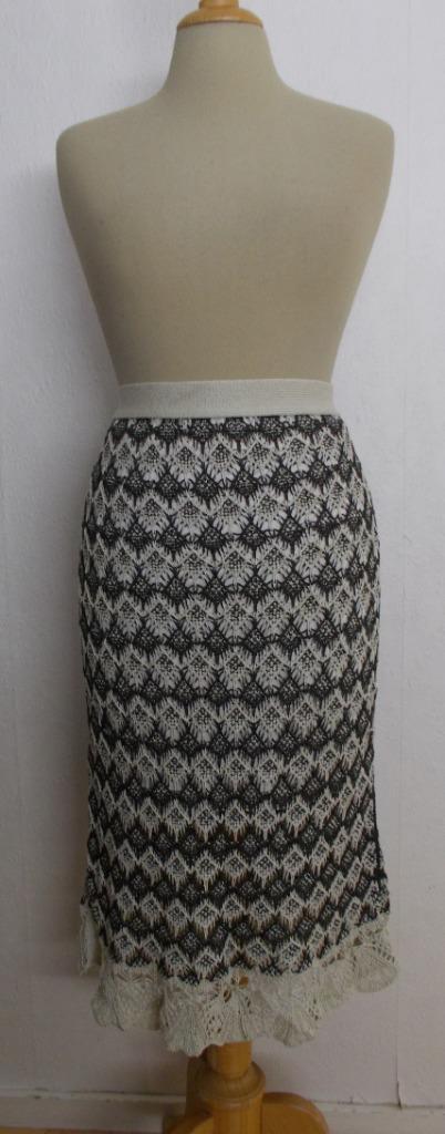 Aparte Ibiza fijn gehaakte rok! L, Kleding | Dames, Rokken, Zo goed als nieuw, Maat 42/44 (L), Overige kleuren, Onder de knie