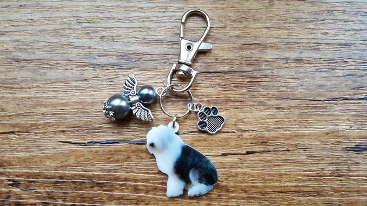 Sleutelhanger Oud engelse herder Bobtail beschermengeltje, Verzamelen, Sleutelhangers, Nieuw, Dier of Natuur, Verzenden