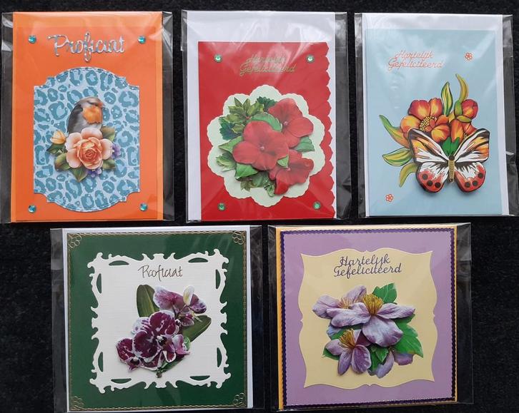 Setje 3D Verjaardags Wenskaarten, Ophalen In Gemert, Hobby en Vrije tijd, Kaarten | Zelfgemaakt, Nieuw, Overige thema's, Verzenden