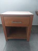 Houten nachtkastje met lade, Huis en Inrichting, Slaapkamer | Nachtkastjes, Ophalen, Minder dan 45 cm, Zo goed als nieuw, Minder dan 55 cm