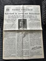 Oude krant Algemeen Handelsblad 10mei 1940 Oorlog, Verzamelen, Tijdschriften, Kranten en Knipsels, Ophalen of Verzenden, 1940 tot 1960