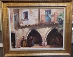 Charles Bisschops, stadsgezicht in Gerona, Antiek en Kunst, Kunst | Schilderijen | Klassiek, Ophalen