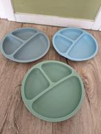 3x zuignap bord! Stevige siliconen borden met vakjes en nap., Onb, Overige typen, Ophalen of Verzenden, Onb
