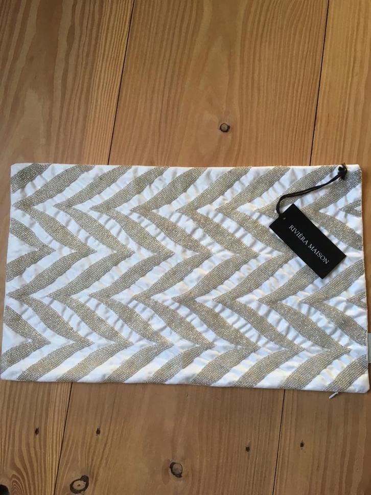 Riviera Maison kussenhoes nieuw, Huis en Inrichting, Woonaccessoires | Kussens, Nieuw, Wit, Rechthoekig, Ophalen of Verzenden