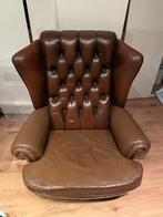 Gebruikte bruine bank, Huis en Inrichting, Ophalen of Verzenden, Gebruikt, 100 tot 125 cm