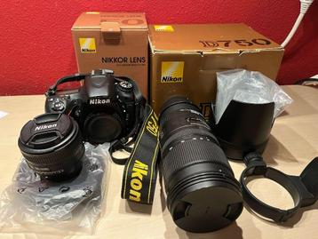 Nikon D750 body incl. 70-200mm F2.8 en 50mm F1.8 lens