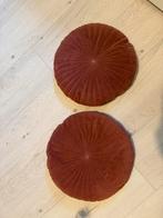 Bordeaux velvet ronde sierkussens, Ophalen, Zo goed als nieuw, Rood, Rond
