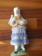 meisje voert duifjes, porselein, rond 1900, antiek, Ophalen of Verzenden