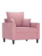 Fauteuil fluweel roze, Minder dan 75 cm, Nieuw, Ophalen of Verzenden, 75 tot 100 cm