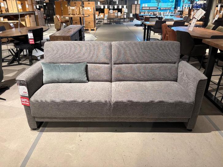 Showmodel bankstel grijs, Huis en Inrichting, Banken | Bankstellen, Nieuw, Rechte bank, Driepersoons, 200 tot 250 cm, 75 tot 100 cm