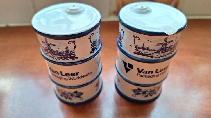 Delfts Blauwe Van Leer Kandelaars, Huis en Inrichting, Woonaccessoires | Kandelaars en Kaarsen, Gebruikt, Minder dan 25 cm, Overige materialen