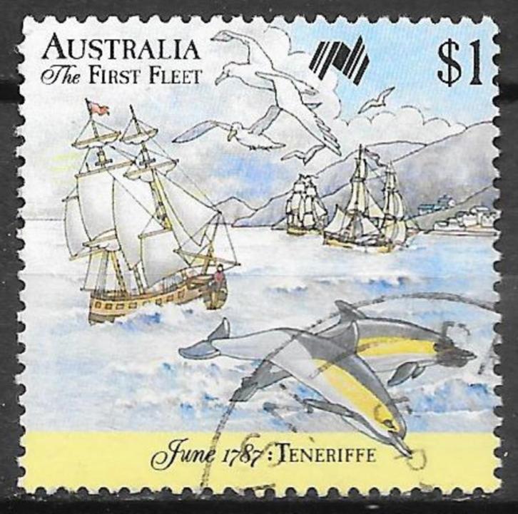 Australie: Mi. 1035 uit 1987  schepen, Postzegels en Munten, Postzegels | Oceanië, Gestempeld, Ophalen of Verzenden