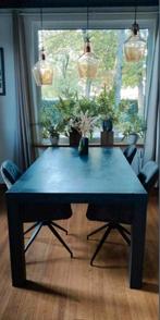 Mooie robuuste eettafel. Teak hout met afmetingen 200x100cm., Huis en Inrichting, Tafels | Eettafels, Ophalen, Gebruikt, 100 tot 150 cm