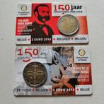 België 2 euro 2014 Rode Kruis coincard - beide varianten, Ophalen of Verzenden, België, 2 euro