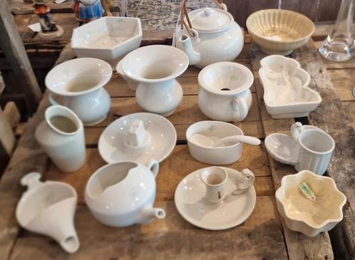 Diverse witte onderdelen Maastrichts Aardewerk SC of PR, Antiek en Kunst, Antiek | Servies los, Ophalen of Verzenden