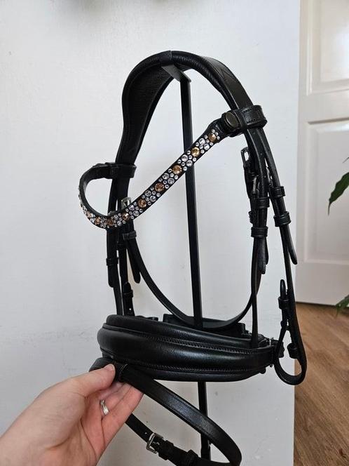 NIEUW Anatomisch Pony hoofdstel - met bling bling, Dieren en Toebehoren, Paarden en Pony's | Hoofdstellen en Tuigage, Nieuw, Dressuur