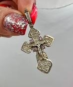 Zilveren Kruis Ketting met Hanger, Met hanger, Gebruikt, Ophalen of Verzenden, Zilver