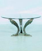 Exclusieve Hollywood Regency (salon-)tafel. Glas, Brons., Ophalen, Gebruikt, 100 tot 150 cm, -