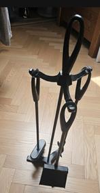 Open haard set, gietijzer, Ophalen of Verzenden, Zo goed als nieuw, Vrijstaande haard, Houthaard