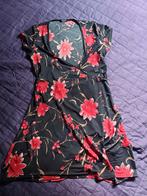 Wikkeljurk - Maat S - Bloemenprint, Vita, Zwart, Ophalen of Verzenden, Zo goed als nieuw