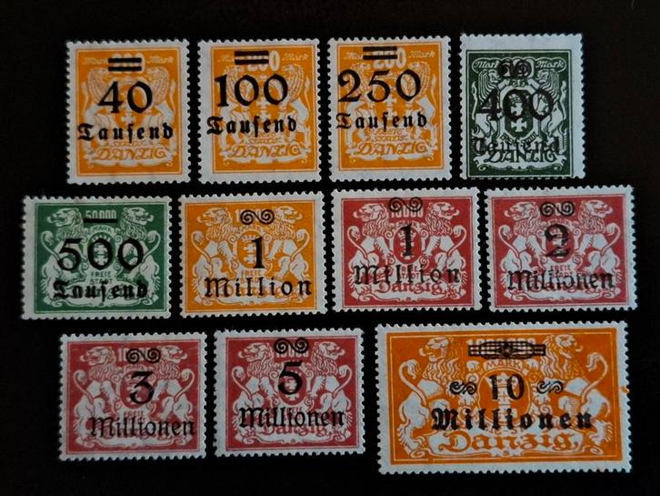 Danzig 1923 Hyperinflatie, Postzegels en Munten, Postzegels | Europa | Duitsland, Duitse Keizerrijk, Ophalen of Verzenden