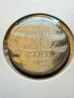 Schitterende 25 cent zink 1943, Ophalen of Verzenden, Koningin Wilhelmina, 25 cent, Losse munt