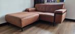 Moderne Microlederen bank en hocker 173breed 93diep 80hoog, Ophalen, Gebruikt