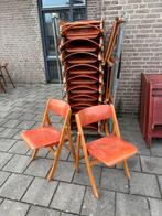Partij van 28x vintage plywood klapstoel ‘80, Ophalen of Verzenden, Zo goed als nieuw, Vijf, Zes of meer stoelen, Metaal