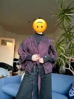 Unieke vintage paarse wikkelblouse - maat S/M, Kleding | Dames, Blouses en Tunieken, Ophalen of Verzenden, Gedragen, Paars