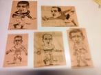 5 tekeningen van voetballers door Fred Coot, Verzamelen, Verzenden, Ajax, Poster, Plaatje of Sticker