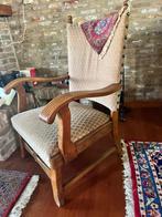 2 zitstoelen, eiken met stoffering, vintage, Ophalen, Hout, Gebruikt, Minder dan 75 cm