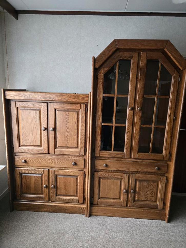 Mooie Eikenhouten Kast, Huis en Inrichting, Kasten | Buffetkasten, Gebruikt, 150 tot 200 cm, 150 tot 200 cm, 50 tot 75 cm, Met lade(s)