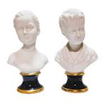 Biscuit porselein borstbeelden, 21cm(koppel), Ophalen of Verzenden, Zo goed als nieuw