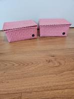 2 roze manden, Huis en Inrichting, Woonaccessoires | Schalen en Manden, Overige materialen, Mand, Ophalen of Verzenden, Zo goed als nieuw