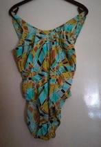 Gevoerd ( voorkant ) badpak zwempak Blauw Bruin patroon 44, Kleding | Dames, Badmode en Zwemkleding, Verzenden, Zo goed als nieuw