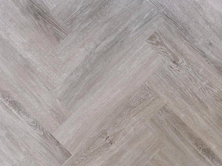 Plak PVC visgraat grijs eiken - partij, Huis en Inrichting, Stoffering | Vloerbedekking, Nieuw, Vinyl, Grijs, 50 tot 75 m², Ophalen