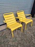 2x gebruikte fermob Luxembourg low chairs prijs per st, Ophalen, Gebruikt