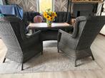 Rotan tuinstel de Luxe antraciet, Tuin en Terras, Tuinsets en Loungesets, Ophalen, 4 zitplaatsen, Eettafel, Rotan