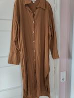 Maxi doorknoop jurk camel xl crêpe katoen boho Ibiza dress, Bruin, Maat 42/44 (L), Ophalen of Verzenden, Zo goed als nieuw