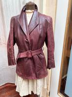 Vintage Rood leren motorjasje, Antiek en Kunst, Antiek | Kleding en Accessoires, Ophalen of Verzenden, Dames