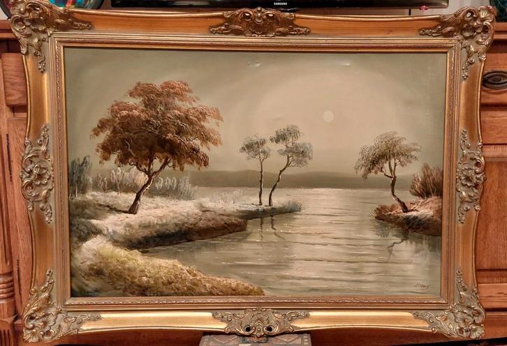 Prachtige grote schilderij, Antiek en Kunst, Kunst | Schilderijen | Klassiek, Ophalen of Verzenden